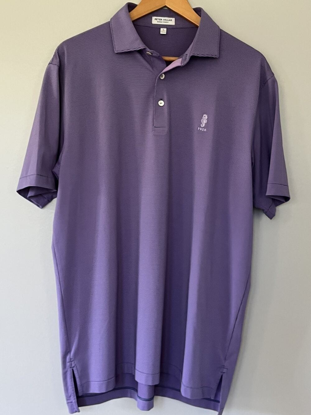 Peter Millar Summer Comfort Polo Mens L Purple Ponte Vedra Club